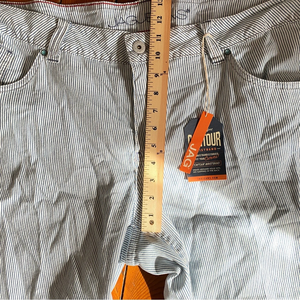 Jag Counter Girlfriend Jeans in Railroad Pinstripe Bleach-Wash Size 22W NWT - Picture 11 of 16